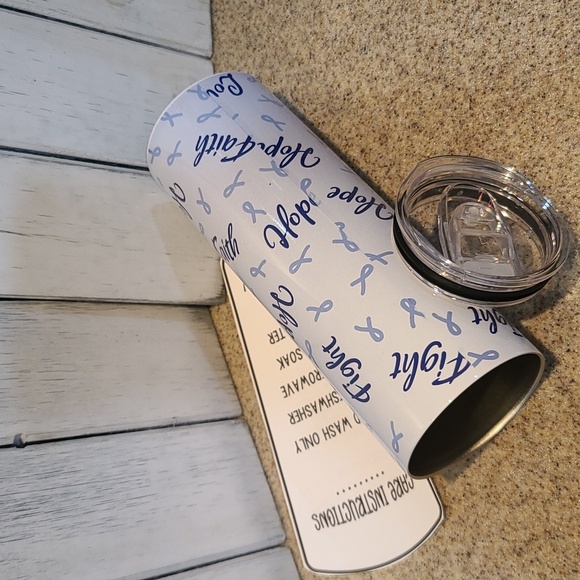 Cancer Awareness Support SS  Tumbler  "Fight Faith Hope" NWT - Picture 6 of 6